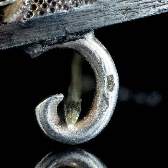 Antique Victorian French Garnet Brooch Silver Gol… - image 5