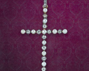 ヴィクトリア朝時代のフォームゴールドクロスペンダント、ローズトーン