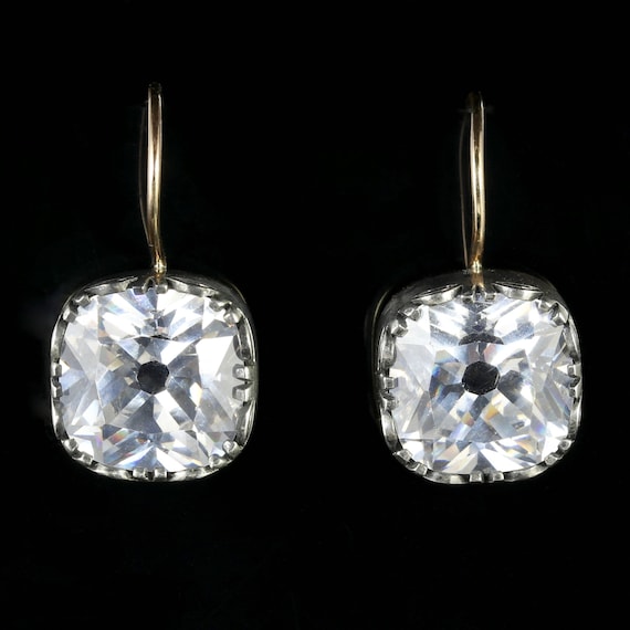 Paste Stone Earrings Silver Gold 5ct Paste