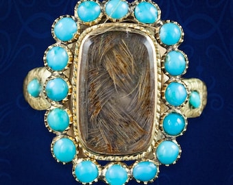 Antique Georgian Turquoise Mourning Ring