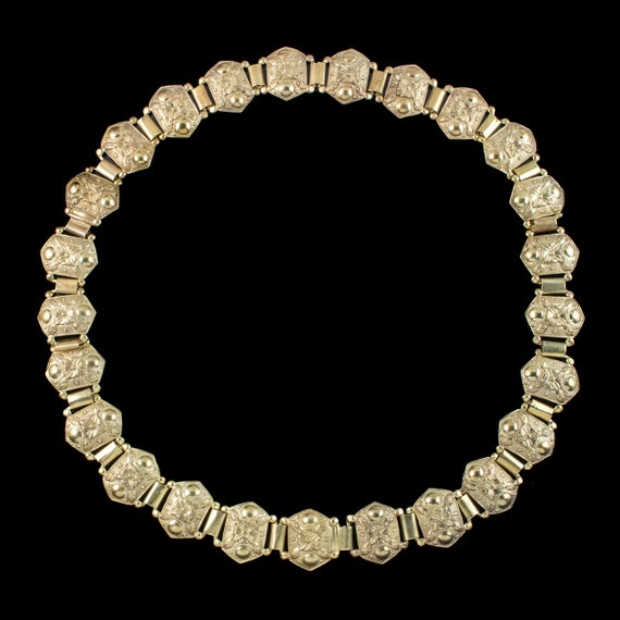 Antique Victorian Collar And Bracelet Set Silver … - image 3