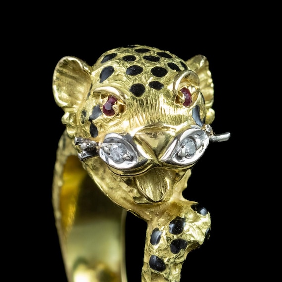Leopard Ring Ruby Diamond 18ct Gold - image 5