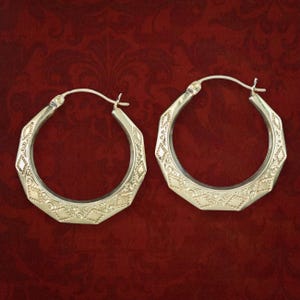 Vintage Creole Hoop Earrings 9ct Gold