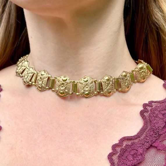 Antique Victorian Collar And Bracelet Set Silver … - image 9