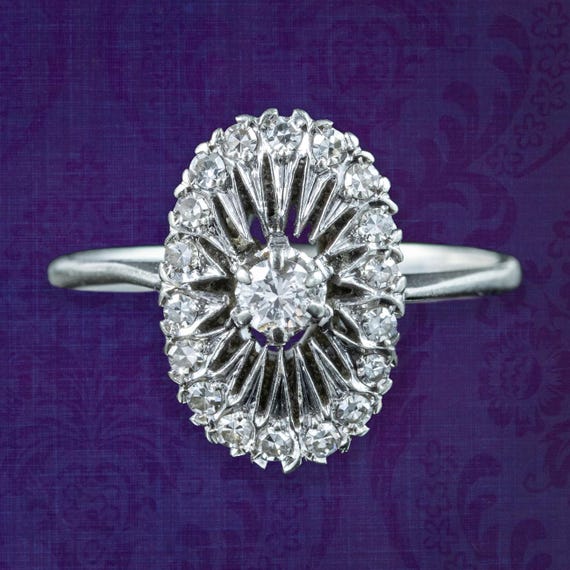 Antique Art Deco Diamond Cluster Ring 0.46ct Total