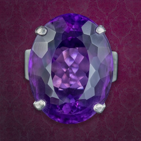 Vintage Amethyst Cocktail Ring 32ct Amethyst