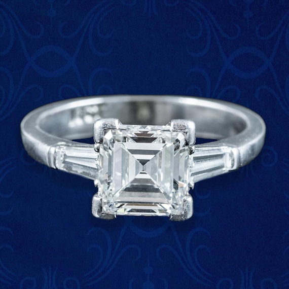 Art Deco Diamond Trilogy Ring 2ct Total
