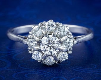 Antique Edwardian Diamond Cluster Ring 1.5ct Total
