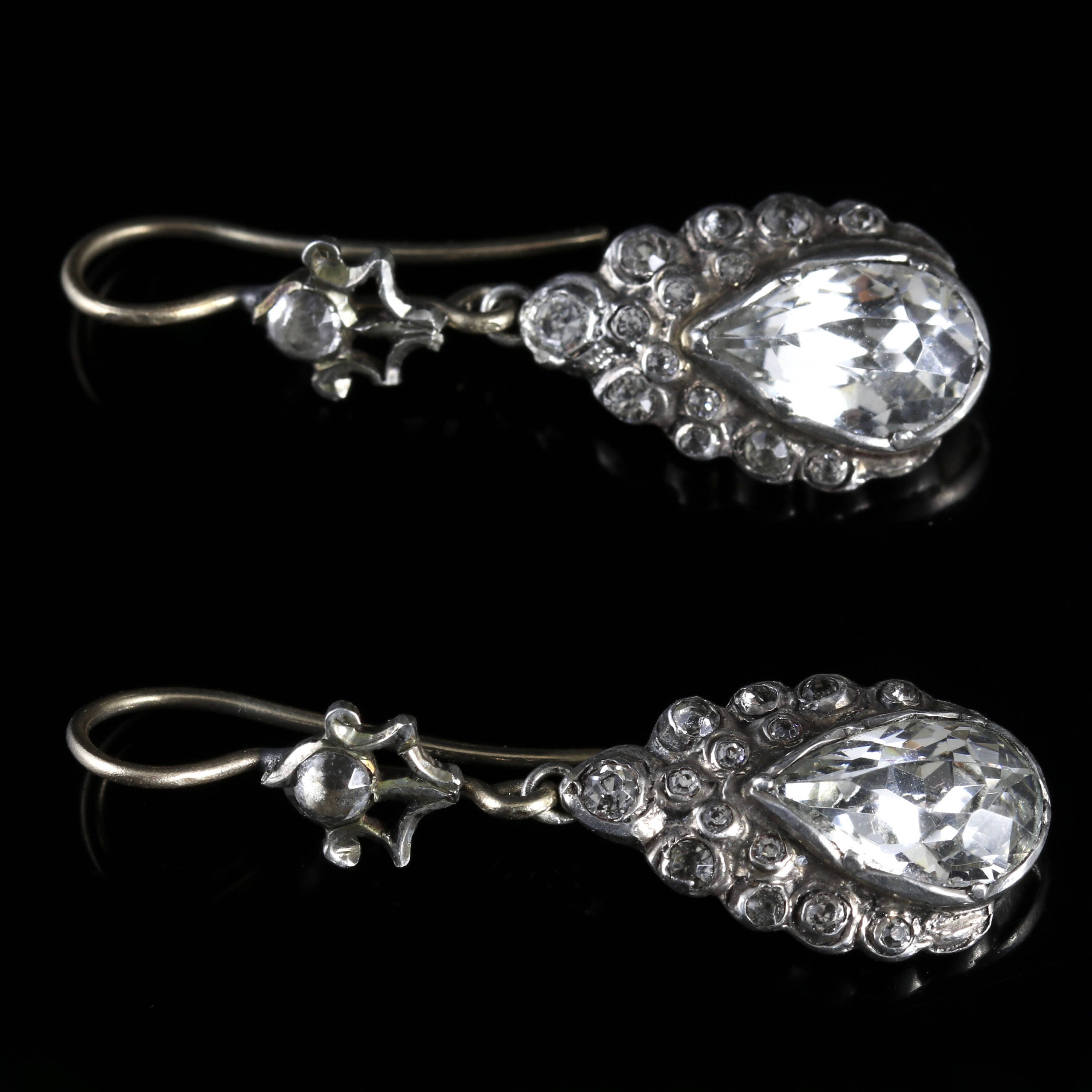 Victorian Paste Earrings Silver Gold
