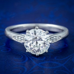 Edwardian Style Diamant Solitär Ring 1.78ct Diamant mit Cert