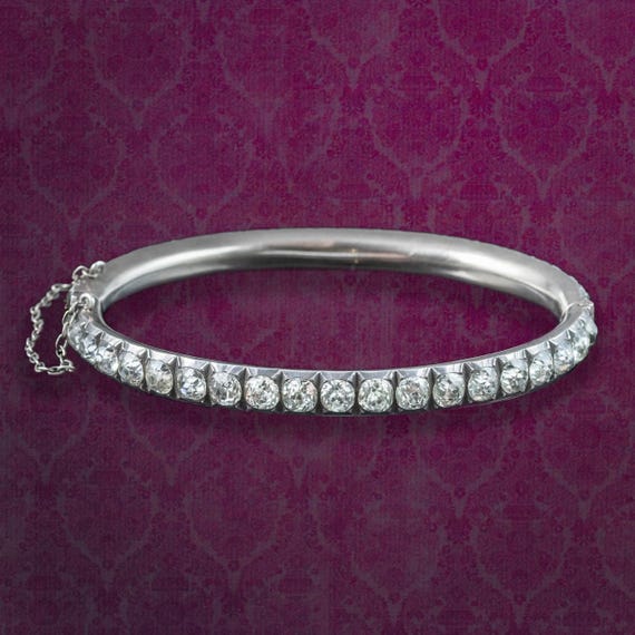 Antique Georgian Paste Eternity Bangle Silver