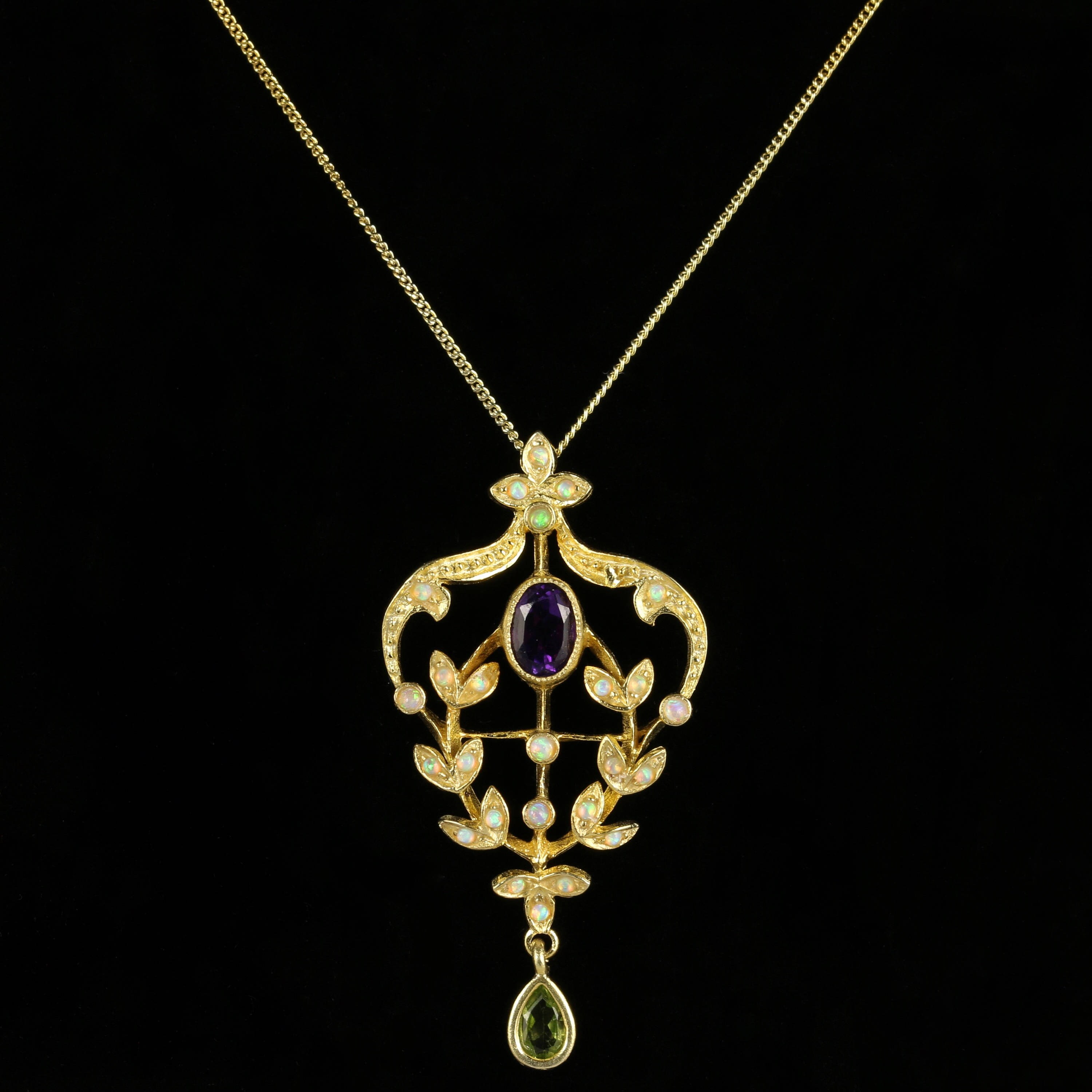 Suffragette Pendant Necklace Amethyst Opal Peridot Silver 18ct - Etsy UK