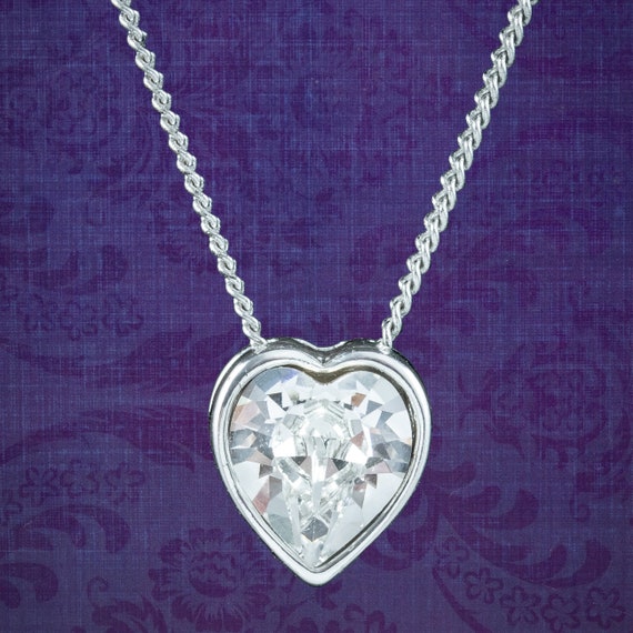 Cubic Zirconia Heart Pendant Necklace
