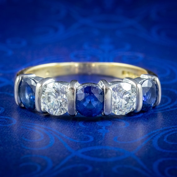 Sapphire Diamond Half Eternity Ring 0.75ct Of Sapphire