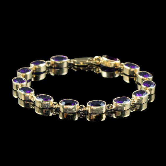 Edwardian Style Amethyst Bracelet 9ct Gold - image 3