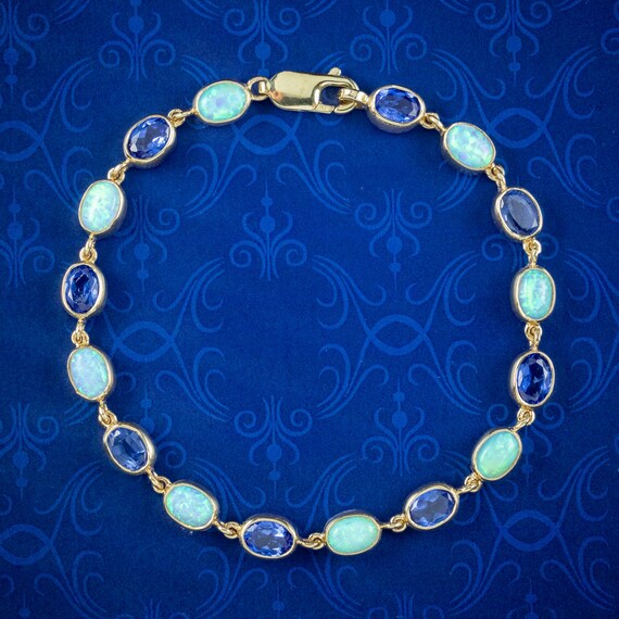 Opal Blue Paste Gold Bracelet 9ct Gold
