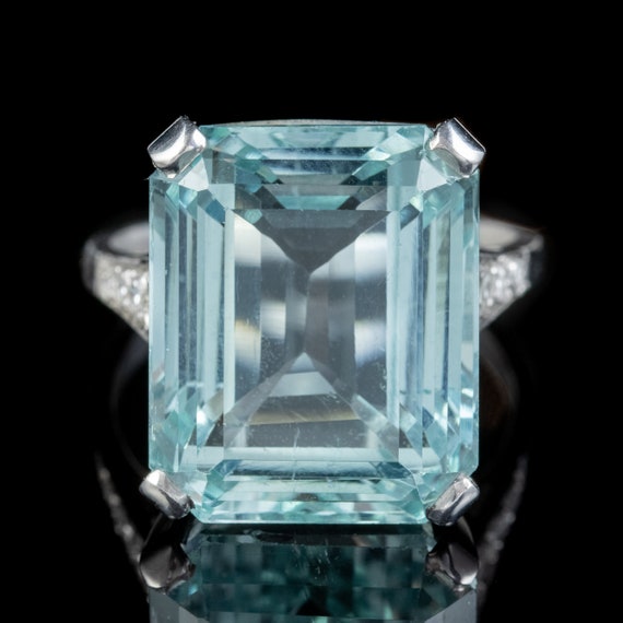 Aquamarine art deco sale ring