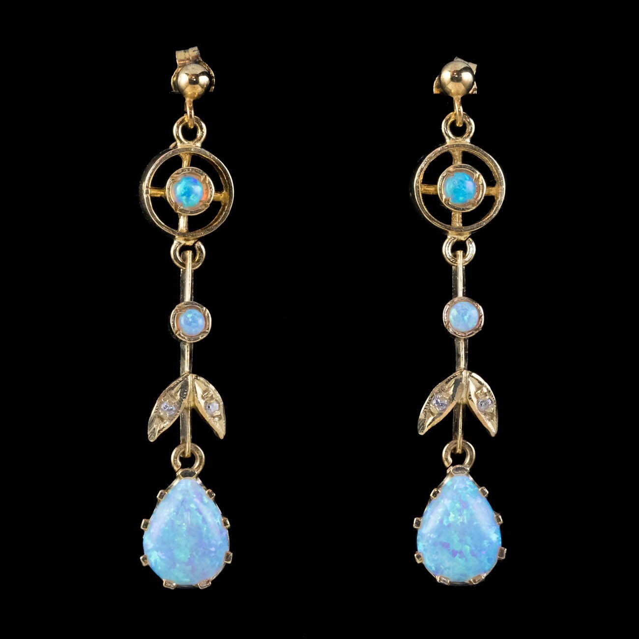 Opal Drop Earrings Silver 18ct Gold Gilt - Etsy UK