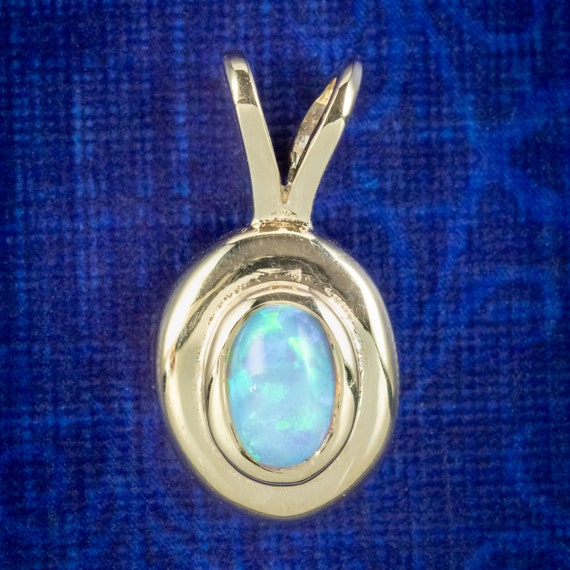Art Deco Style Opal Pendant 9ct Gold
