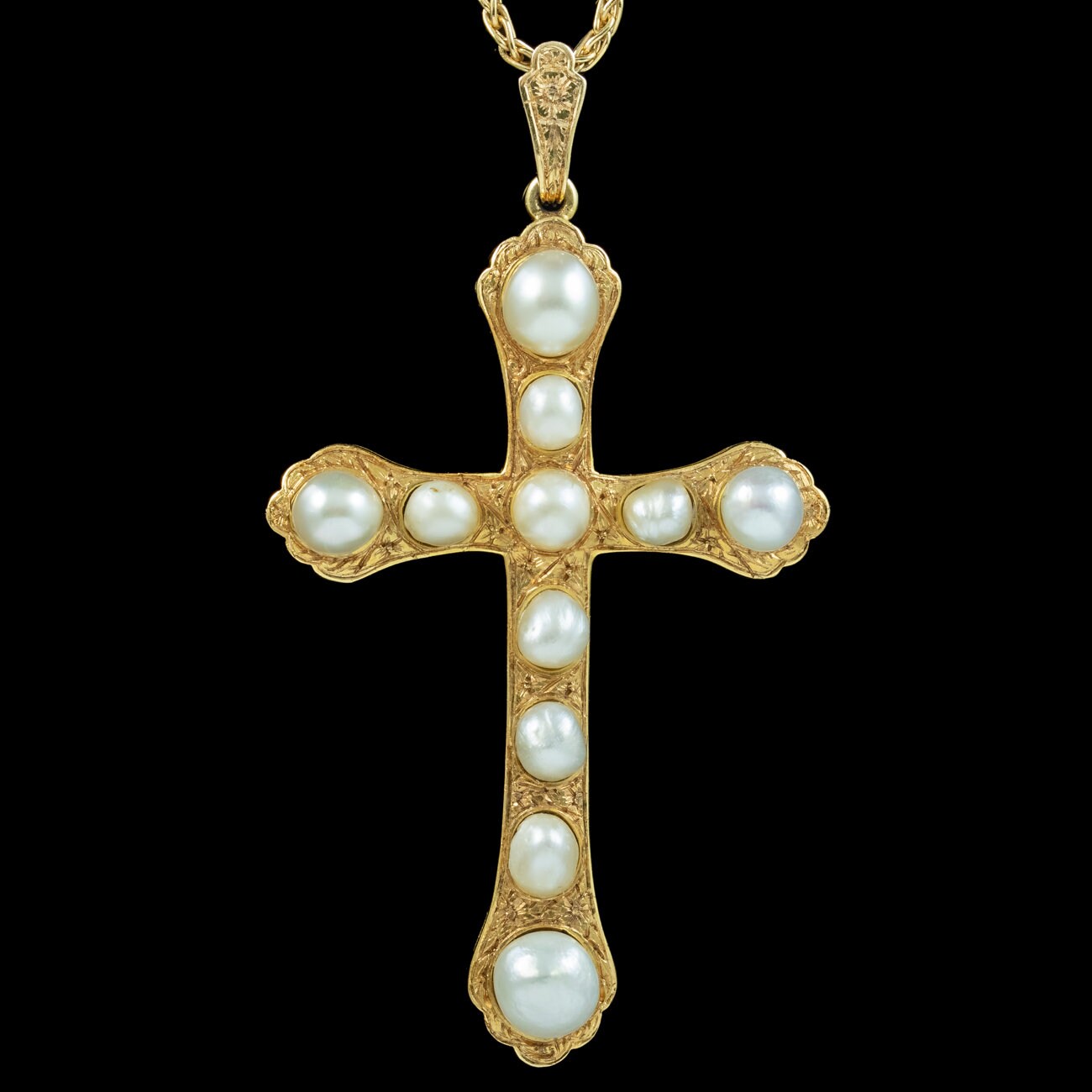 【2plan】25SS★ [LAN ARCHIVE] Antique Baroque Cross Necklace 1169] Antique Baroque Cross Mix Necklace - LAN ARCHIVE | 60