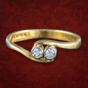 Vintage Diamond Toi Et Moi Twist Ring 0.20ct Total Dated 1989
