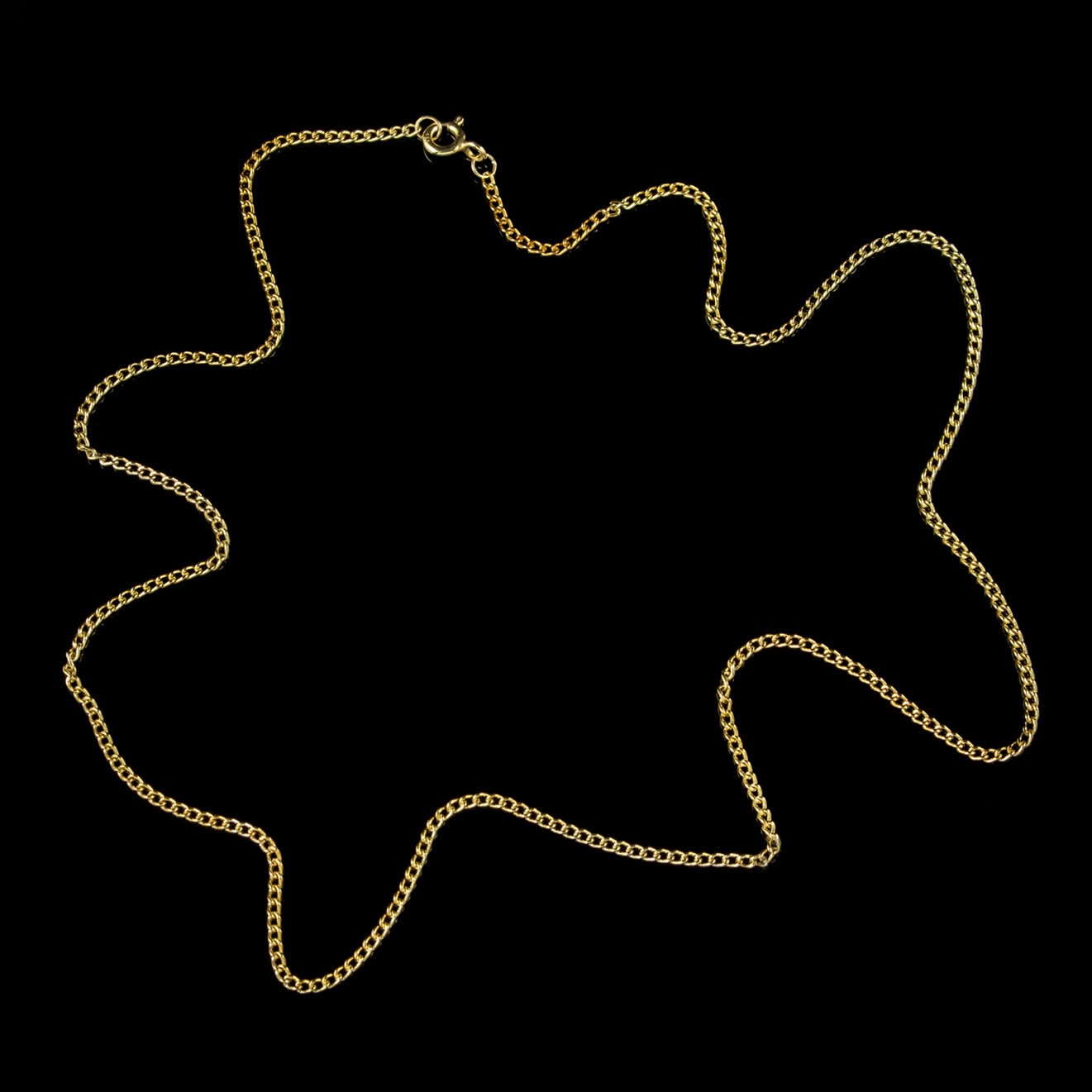 14k Yellow Gold Over Sterling Silver Louisiana Silhouette Center Station 18  inch Necklace - BSW929