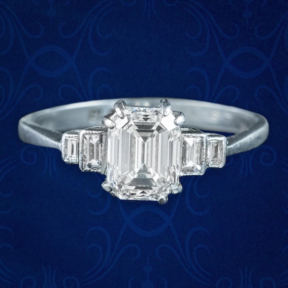 Art Deco Diamond Five Stone Ring 1.67ct Total