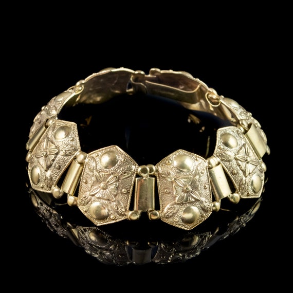 Antique Victorian Collar And Bracelet Set Silver … - image 4