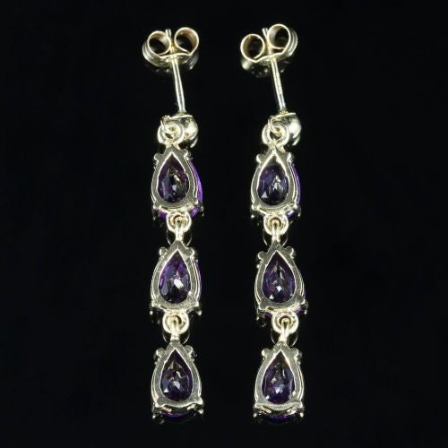 Victorian Style Amethyst Drop Earrings 9ct Gold - Etsy UK