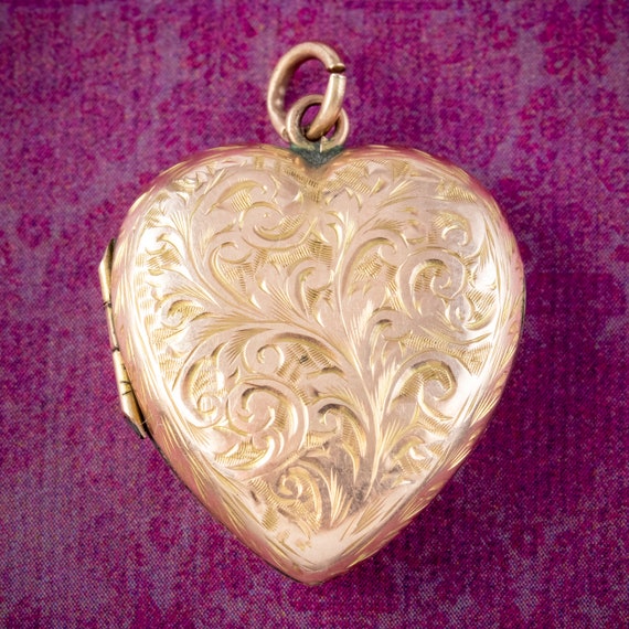 Antique Victorian Heart Locket 9ct Gold