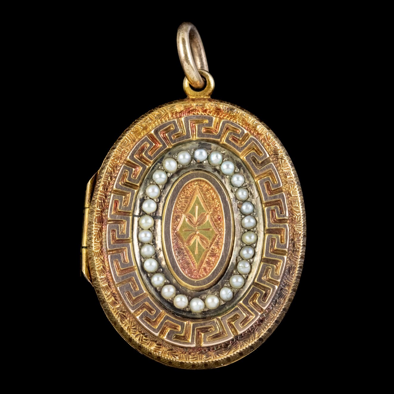 Antique Victorian Pearl Mourning Locket 