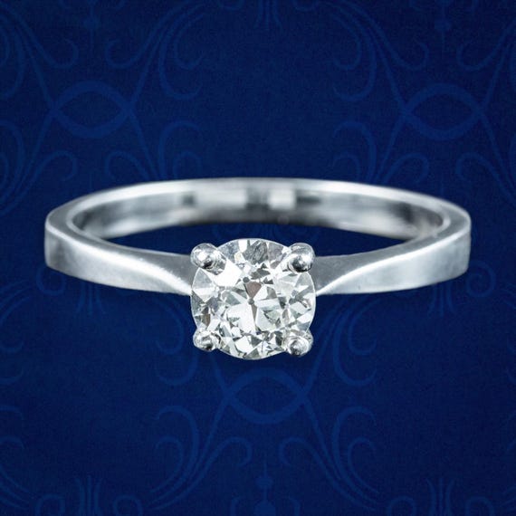 Antique Edwardian Diamond Solitaire Ring 0.75ct Diamond