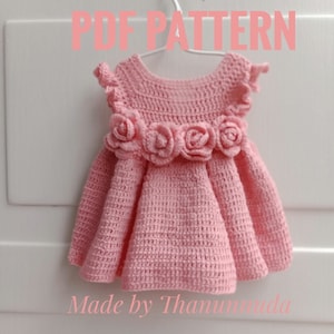 Crochet  Baby Dress pattern,Christening dress , Baptise dress  , Baby girl Clothes , Crochet Baby Dress Pattern ,PDF (Size up to 4 years)