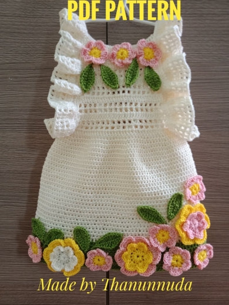 Size 6 months to 4 years summer dress pattern PDF Crochet Baby Dress Patterns Crochet Baby Dress pattern summer Dress Pattern