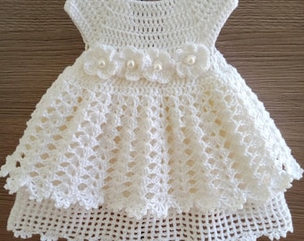 Crochet Baby Christening Dress PATTERN (Size 0-4 Years) (PDF Pattern)