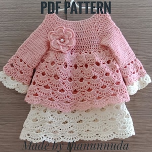 Crochet PATTERN Baby Dress ,Dress Pattern ,Crochet new born outfit, Baby girl Clothes , Crochet Baby Dress Pattern ,PDF (Size uo to 4 years)