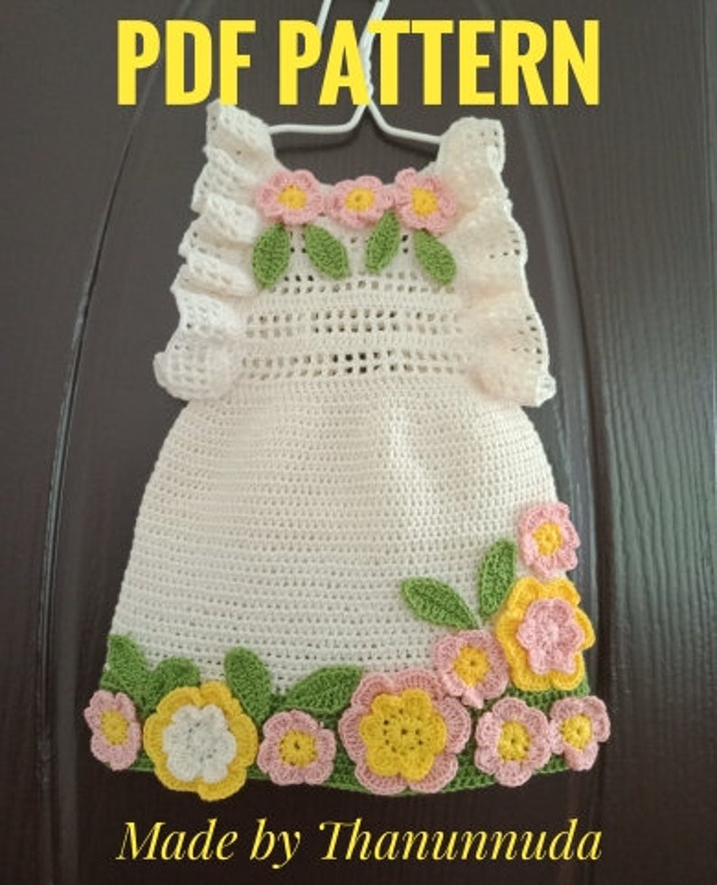 Size 6 months to 4 years summer dress pattern PDF Crochet Baby Dress Patterns Crochet Baby Dress pattern summer Dress Pattern