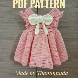 Crochet  Baby Dress pattern,Christening dress , Baptise dress  , Baby girl Clothes , Crochet Baby Dress Pattern ,PDF (Size up to 4 years)