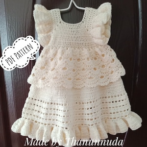 Crochet  Baby Dress pattern ,Christening dress  Pattern ,Baptise dress  , Crochet Baby Dress Pattern ,PDF (Size uo to 4 years)