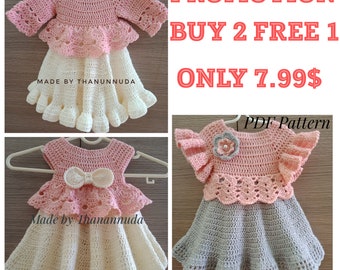 Crochet PATTERN Baby Dress ,Dress Pattern ,Crochet new born outfit, Baby girl Clothes , Crochet Baby Dress Pattern ,PDF (Size uo to 4 years)