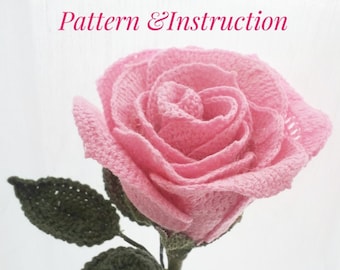 Crochet flower PATTERN, Crochet  Pattern,    open Rose flowers Pattern,Rose Flowers,Digital Download File