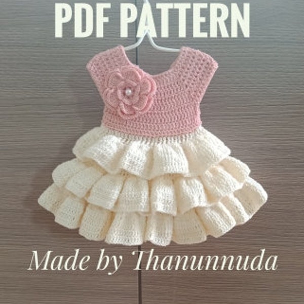 Crochet  Baby Dress pattern,Christening dress , Baptise dress  , Baby girl Clothes , Crochet Baby Dress Pattern ,PDF (Size up to 4 years)