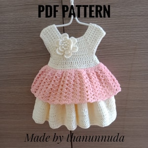 Crochet  Baby Dress pattern,Christening dress , Baptise dress  , Baby girl Clothes , Crochet Baby Dress Pattern ,PDF (Size up to 4 years)