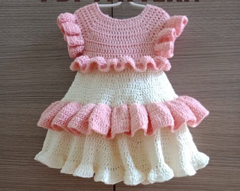 Crochet  Baby Dress pattern,Christening dress , Baptise dress  , Baby girl Clothes , Crochet Baby Dress Pattern ,PDF (Size up to 4 years)