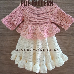 Crochet  Baby Dress pattern ,Christening dress ,Baptise dress, baby dress pattern, Crochet Baby Dress Pattern ,PDF (Size up to 4 years)