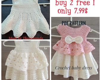 Crochet PATTERN Baby Dress ,Dress Pattern ,Crochet new born outfit, Baby girl Clothes , Crochet Baby Dress Pattern ,PDF (Size uo to 4 years)