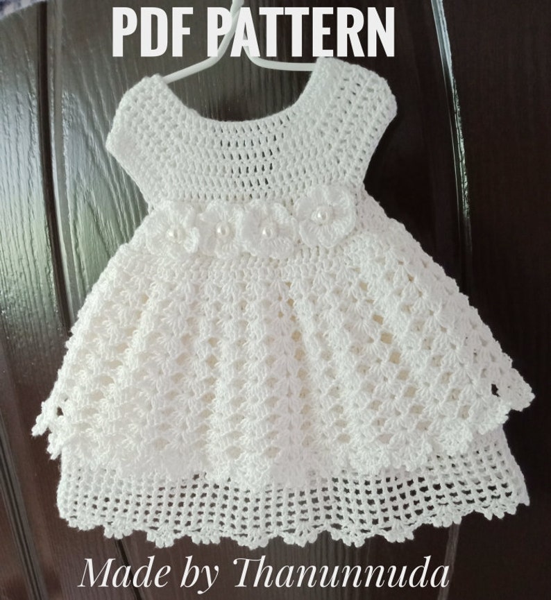 Crochet PATTERN Baby Dress christening Dress Pattern baptise Etsy