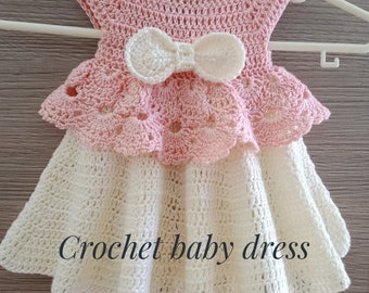Crochet Baby Dress PATTERN: Newborn to 4 Years (PDF)