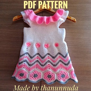 Crochet  Baby Dress pattern ,Christening  Dress Pattern ,Baptis dress , Girl dress , Christening  Dress  ,PDF (Size up to 1-2 years)
