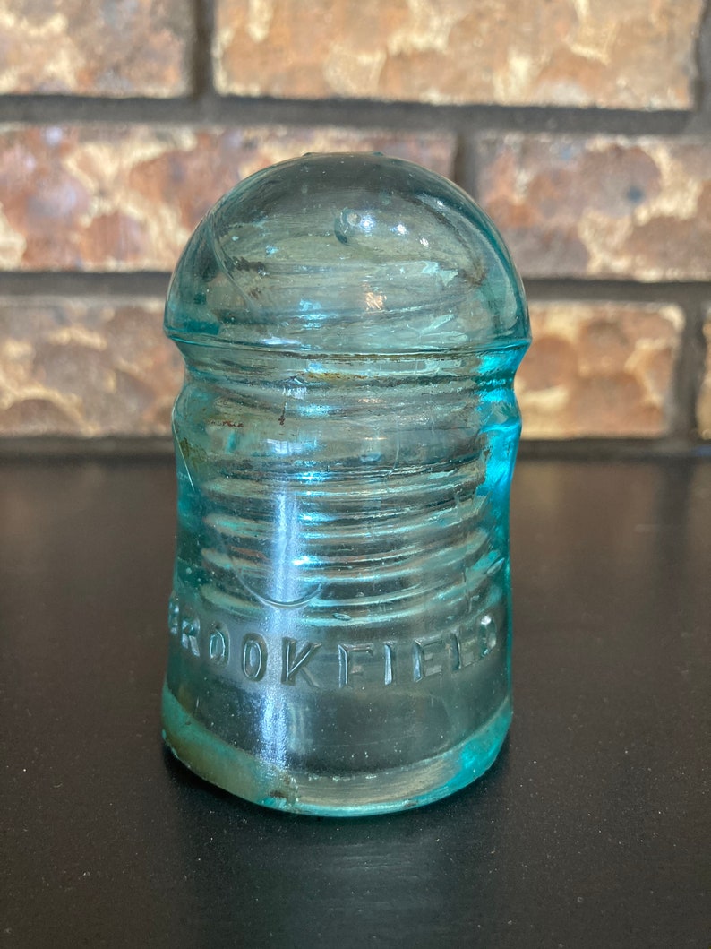 Antique Brookfield New York Glass Insulator Marked X on top Etsy